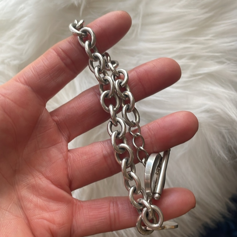 Heart Toggle Chain Bracelet- Silver - image 5